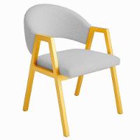 Cadeira De Jantar Antonella Boucle Estilo Poltrona Com Pés Dourados - 7 Decor Prata - 1