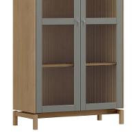 Cristaleira Portas Vidro 100cm Soleil Oak/cinza F07 - Mpozenato - 7