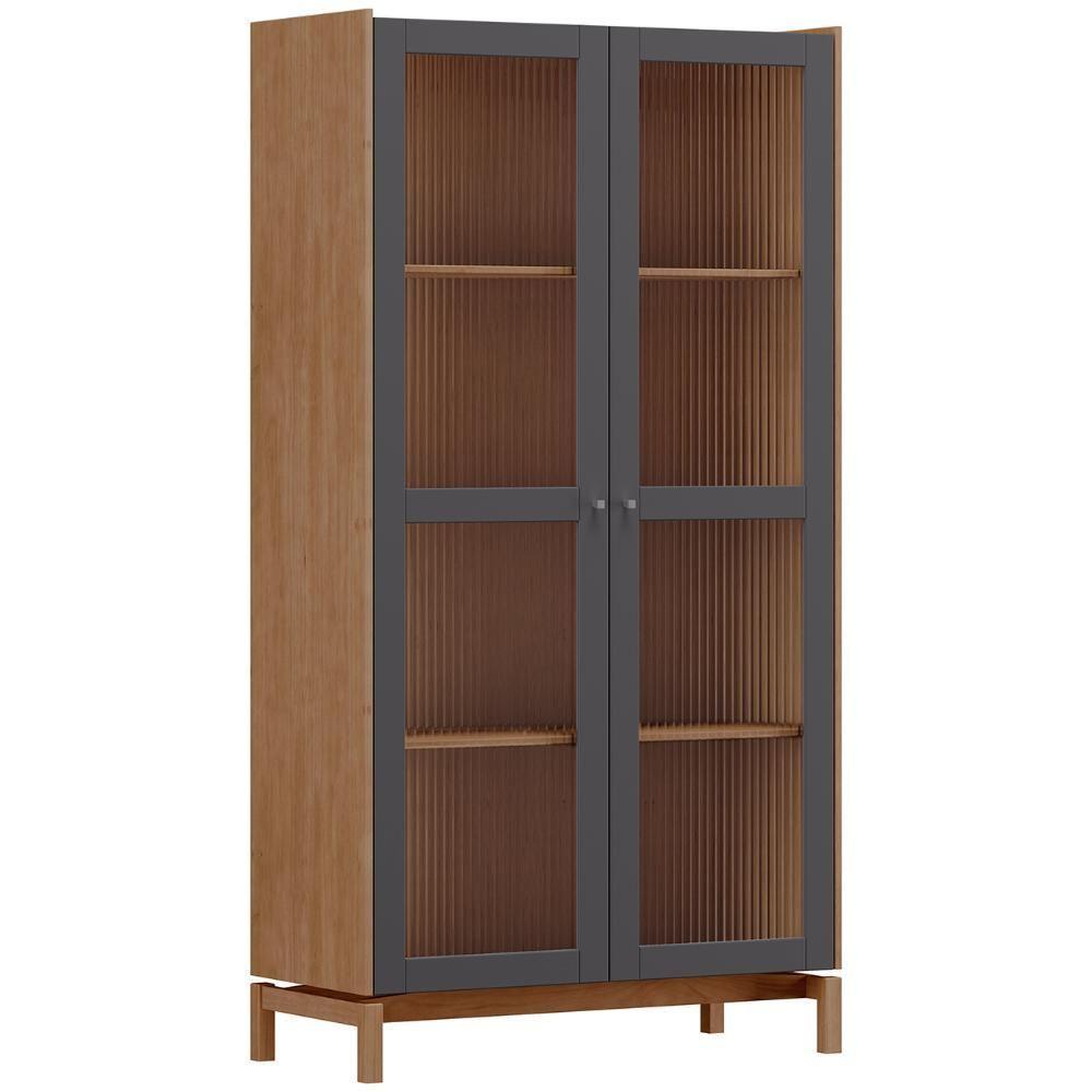 Cristaleira Portas Vidro 100cm Soleil Tauari/grafite F07 - Mpozenato - 2