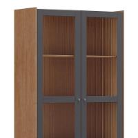 Cristaleira Portas Vidro 100cm Soleil Tauari/grafite F07 - Mpozenato - 6