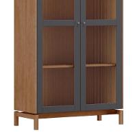 Cristaleira Portas Vidro 100cm Soleil Tauari/grafite F07 - Mpozenato - 7