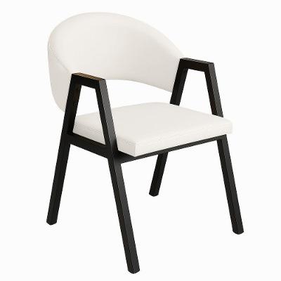 Cadeira De Jantar Antonella Corino Estilo Poltrona Com Pés Preto - 7 Decor Branco