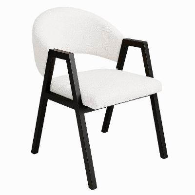 Cadeira De Jantar Antonella Veludo Estilo Poltrona Com Pés Preto - 7 Decor Branco