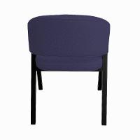 Cadeira De Jantar Antonella Veludo Estilo Poltrona Com Pés Preto - 7 Decor Azul Marinho