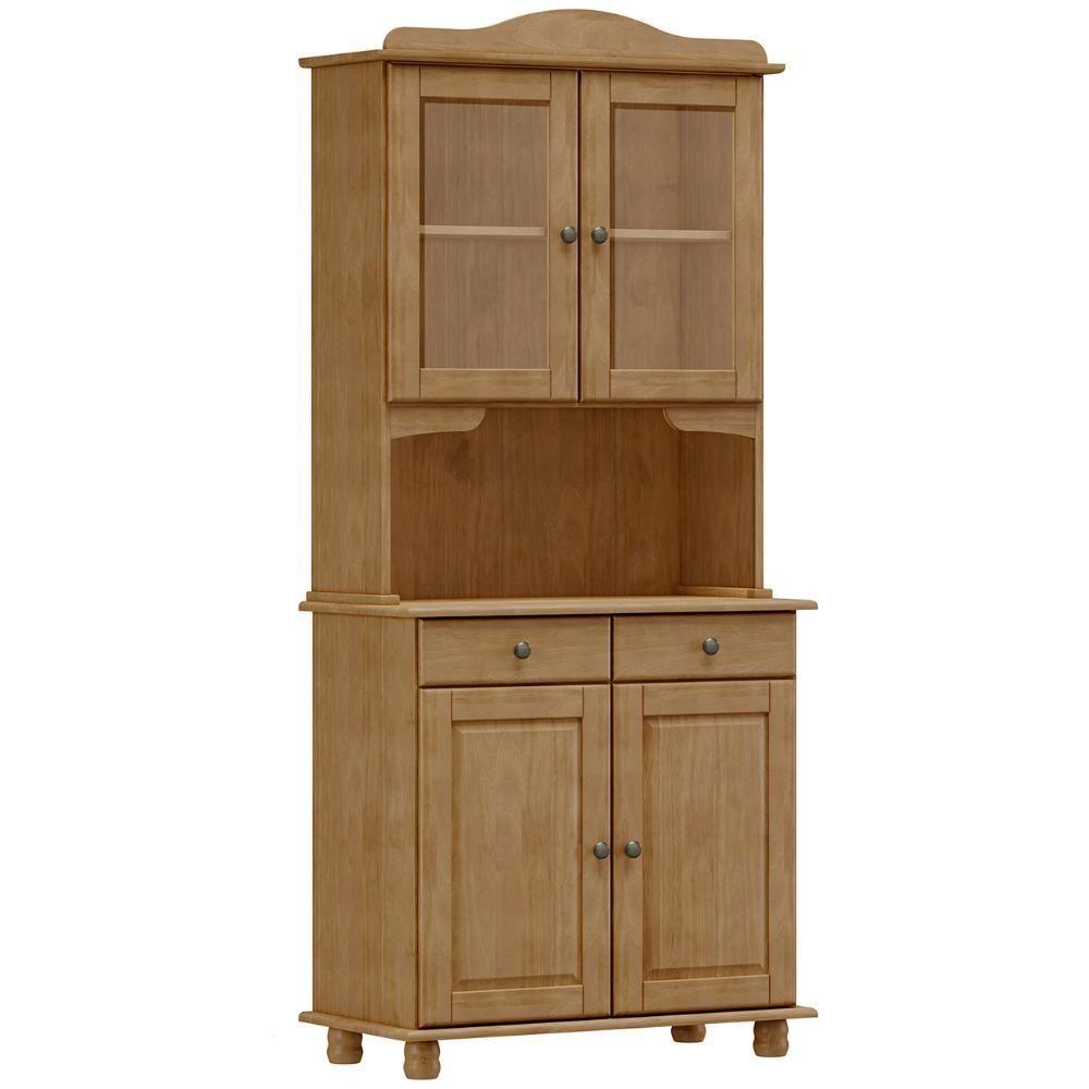 Cristaleira Com Portas Vidro 88cm Pé Madeira Rubia Freijó F07 - Mpozenato - 2