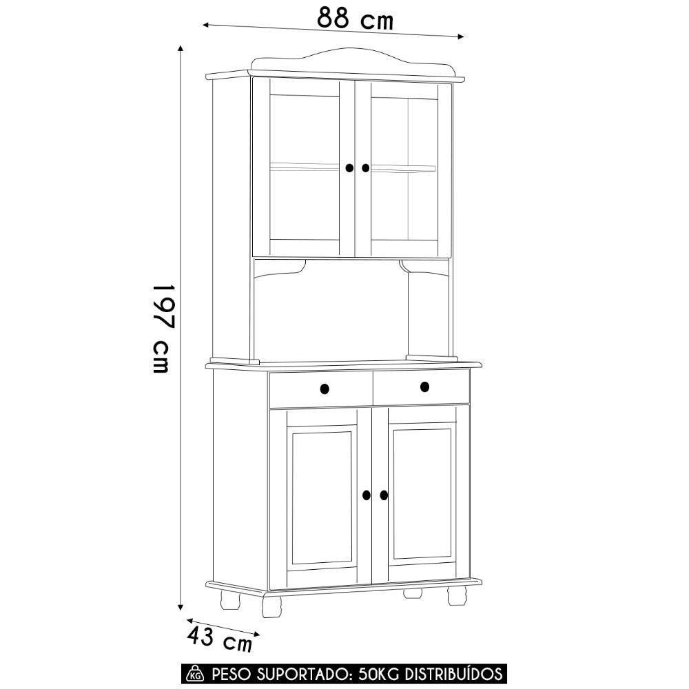 Cristaleira Com Portas Vidro 88cm Pé Madeira Rubia Freijó F07 - Mpozenato - 4