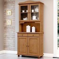 Cristaleira Com Portas Vidro 88cm Pé Madeira Rubia Freijó F07 - Mpozenato - 1