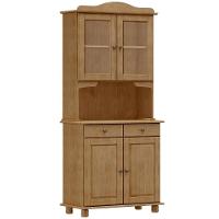 Cristaleira Com Portas Vidro 88cm Pé Madeira Rubia Freijó F07 - Mpozenato - 2