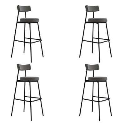 Banqueta Alta Stout Com 4 Unidades BQST7510.4 Fendi Cinza City