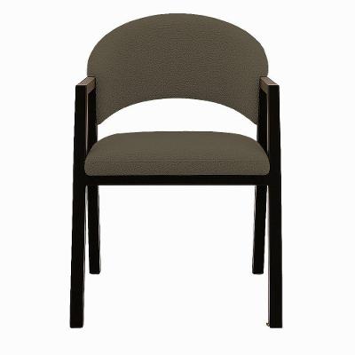 Cadeira De Jantar Antonella Veludo Estilo Poltrona Com Pés Preto - 7 Decor Marrom