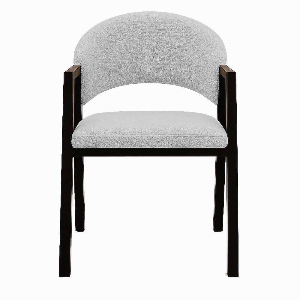 Cadeira De Jantar Antonella Veludo Estilo Poltrona Com Pés Preto - 7 Decor Prata - 3