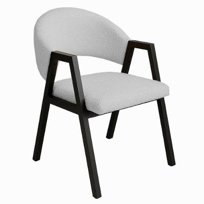 Cadeira De Jantar Antonella Veludo Estilo Poltrona Com Pés Preto - 7 Decor Prata