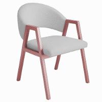 Cadeira De Jantar Antonella Boucle Estilo Poltrona Com Pés Rosê - 7 Decor Prata - 1