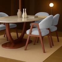 Cadeira De Jantar Antonella Boucle Estilo Poltrona Com Pés Rosê - 7 Decor Prata - 2