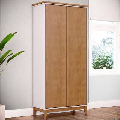 Armário Multiuso 83cm 2 Portas Pé Madeira Solvi Off White/freijó F07 - Mpozenato