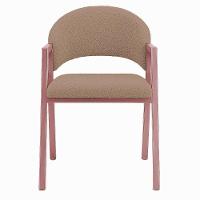 Cadeira De Jantar Antonella Boucle Estilo Poltrona Com Pés Rosê - 7 Decor Cappuccino - 3