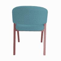 Cadeira De Jantar Antonella Boucle Estilo Poltrona Com Pés Rosê - 7 Decor Azul Turquesa