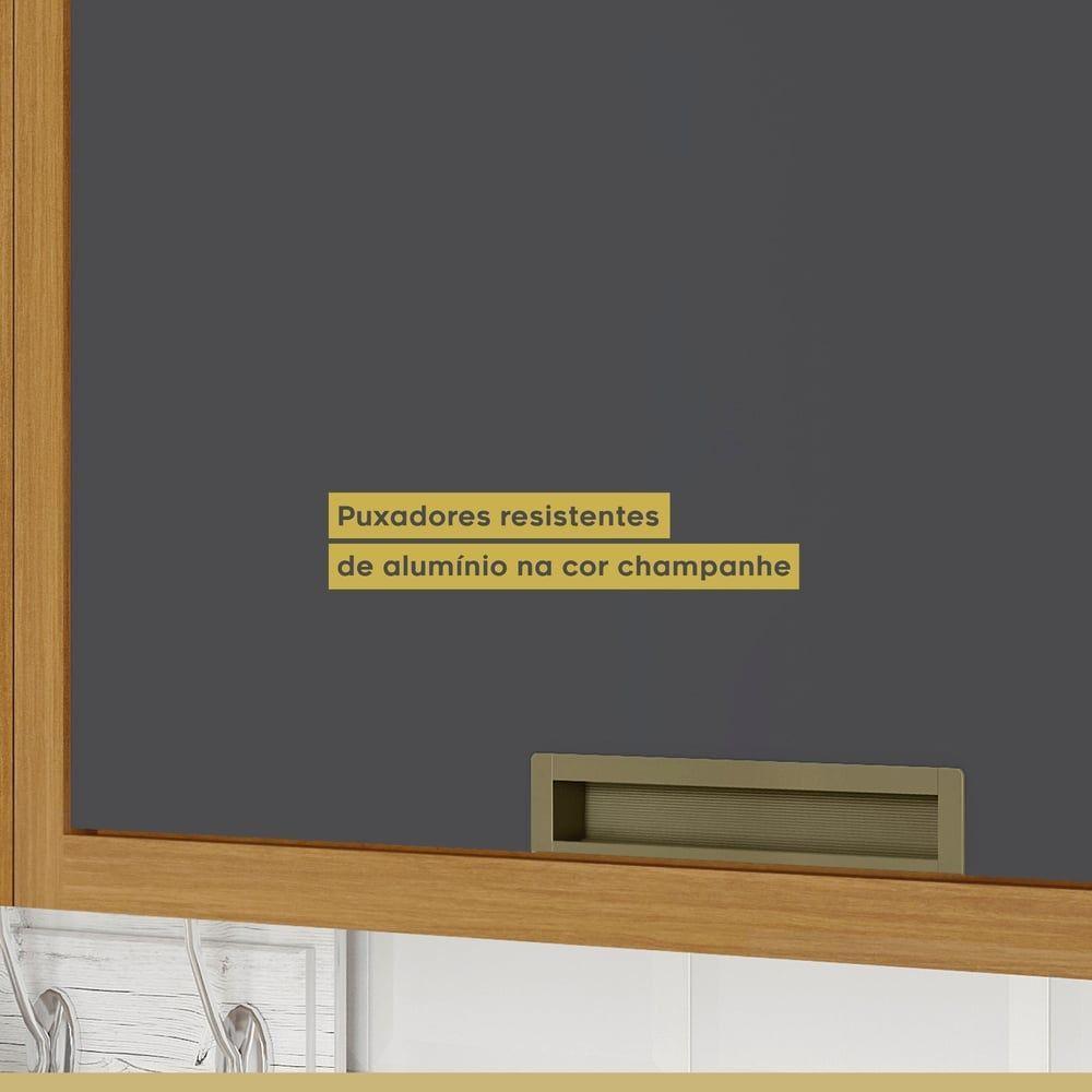 Armário Aéreo Para Geladeira 1 Porta Basculante Imperatriz Nesher Móveis Freijó-grafite - 3