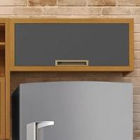 Armário Aéreo Para Geladeira 1 Porta Basculante Imperatriz Nesher Móveis Freijó-grafite - 7