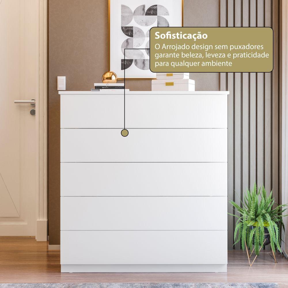 Cômoda 05 Gavetas Compacta Branco - 4