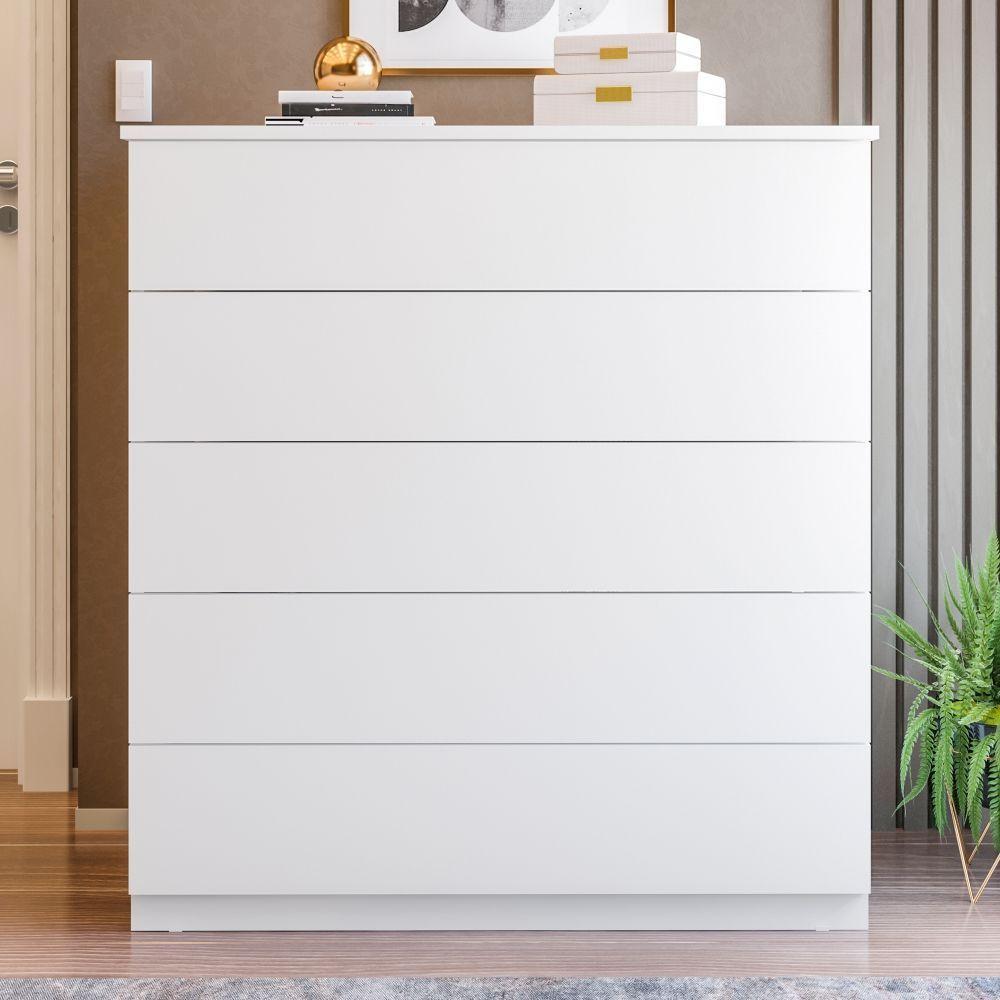 Cômoda 05 Gavetas Compacta Branco - 8