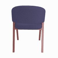 Cadeira De Jantar Antonella Boucle Estilo Poltrona Com Pés Rosê - 7 Decor Azul Marinho