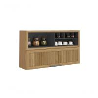 Armário Aéreo De Cozinha 120cm 1 Porta Horizontal Canelada E Nicho Adega New Porto - Itatiaia - 1