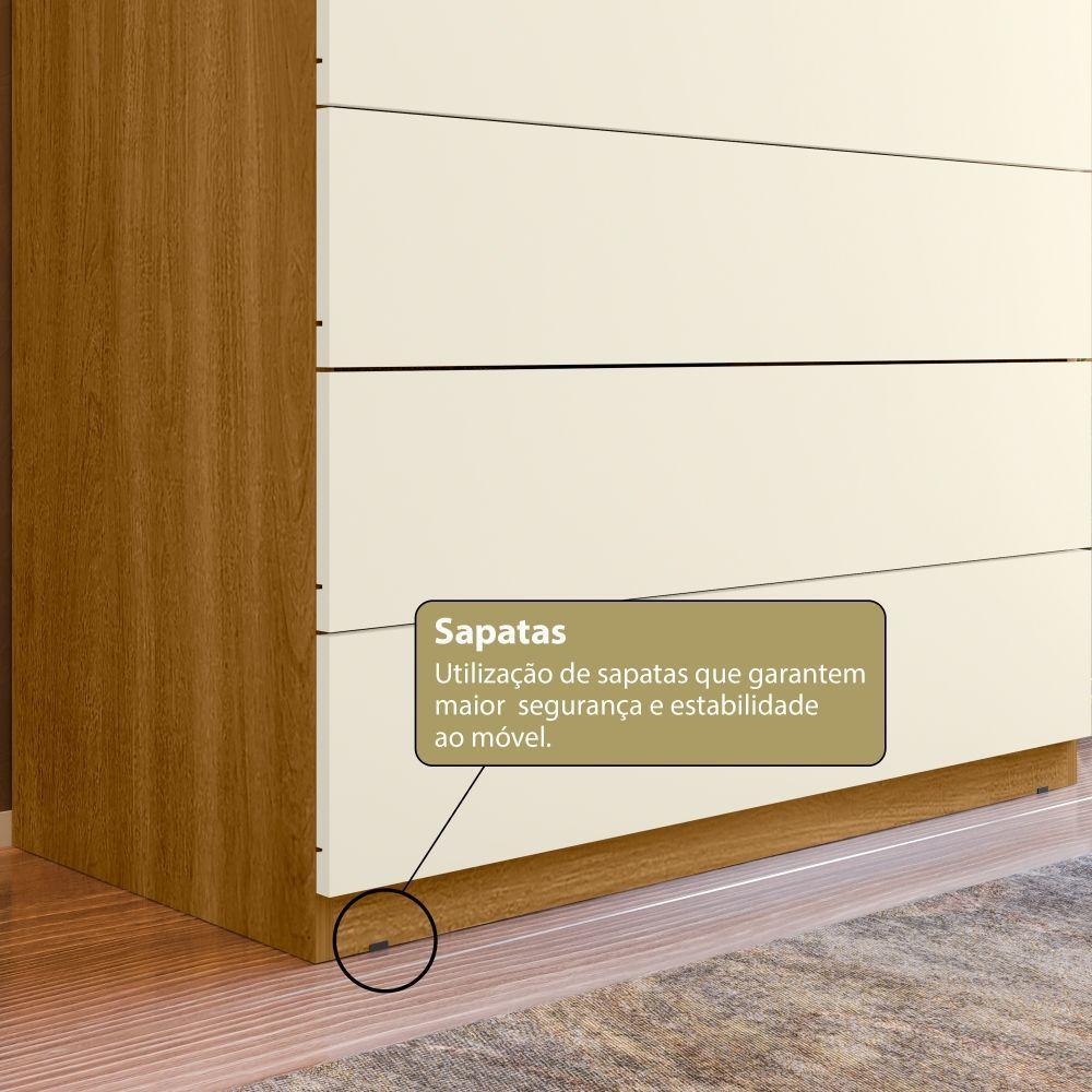 Cômoda 05 Gavetas Compacta Freijó/off White - 10