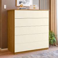 Cômoda 05 Gavetas Compacta Freijó/off White - 1