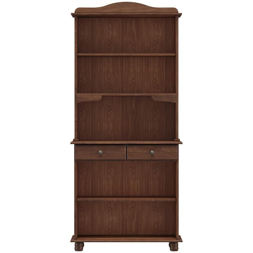 Cristaleira Com Portas Vidro 88cm Pé Madeira Rubia Café F07 - Mpozenato - 5