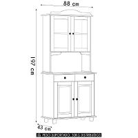Cristaleira Com Portas Vidro 88cm Pé Madeira Rubia Café F07 - Mpozenato