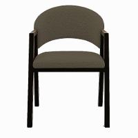 Cadeira De Jantar Antonella Boucle Estilo Poltrona Com Pés Preto - 7 Decor Marrom - 3