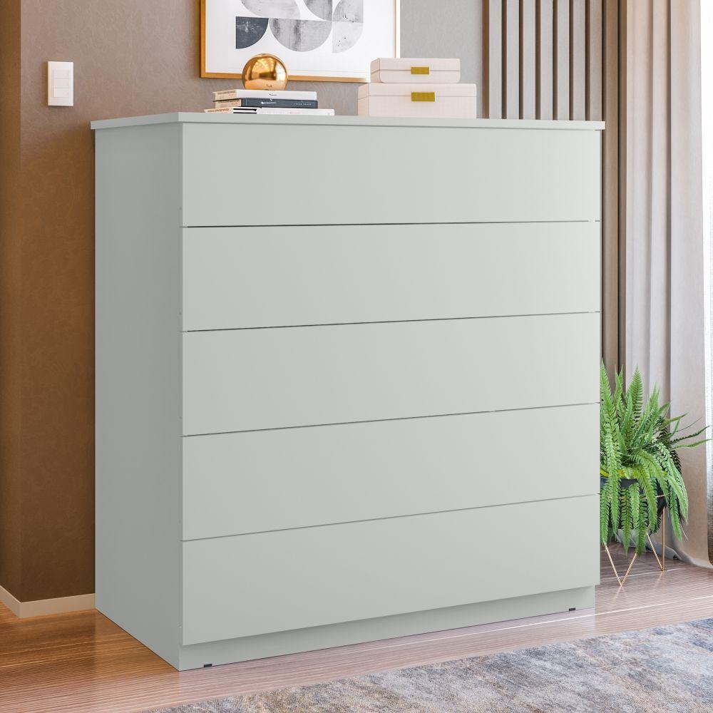 Cômoda 05 Gavetas Compacta Cinza - 1