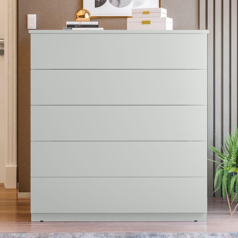 Cômoda 05 Gavetas Compacta Cinza - 4