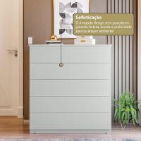 Cômoda 05 Gavetas Compacta Cinza - 6