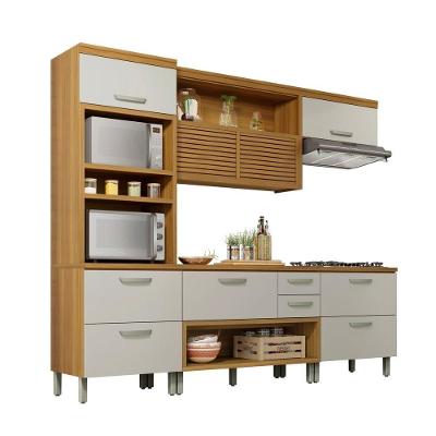 Cozinha Completa 4 Peças Princesa Madeira 270cm Off White com Nicho Organizador