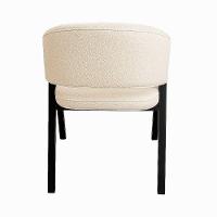 Cadeira De Jantar Antonella Boucle Estilo Poltrona Com Pés Preto - 7 Decor Bege - 1