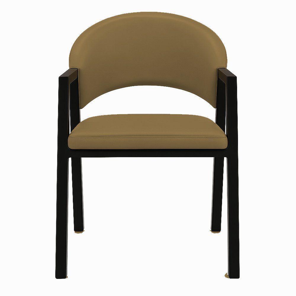 Cadeira De Jantar Antonella Corino Estilo Poltrona Com Pés Rosê - 7 Decor Marrom - 3