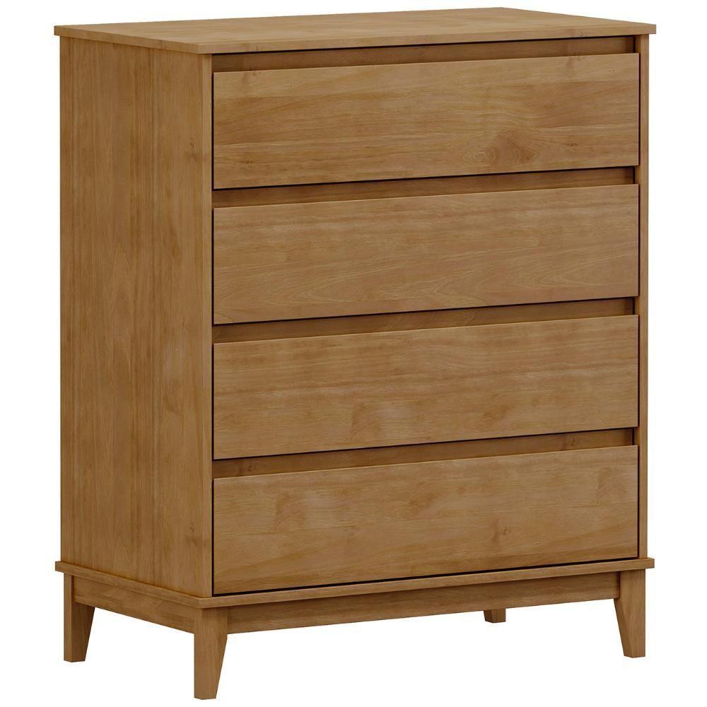 Cômoda Para Quarto 81cm 4 Gavetas Solvi Freijó F07 - Mpozenato - 2