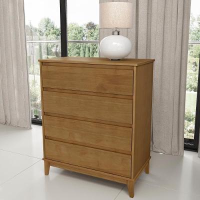Cômoda Para Quarto 81cm 4 Gavetas Solvi Freijó F07 - Mpozenato