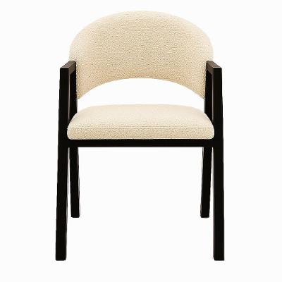 Cadeira De Jantar Antonella Veludo Estilo Poltrona Com Pés Preto - 7 Decor Bege