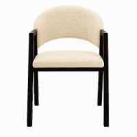 Cadeira De Jantar Antonella Veludo Estilo Poltrona Com Pés Preto - 7 Decor Bege - 1