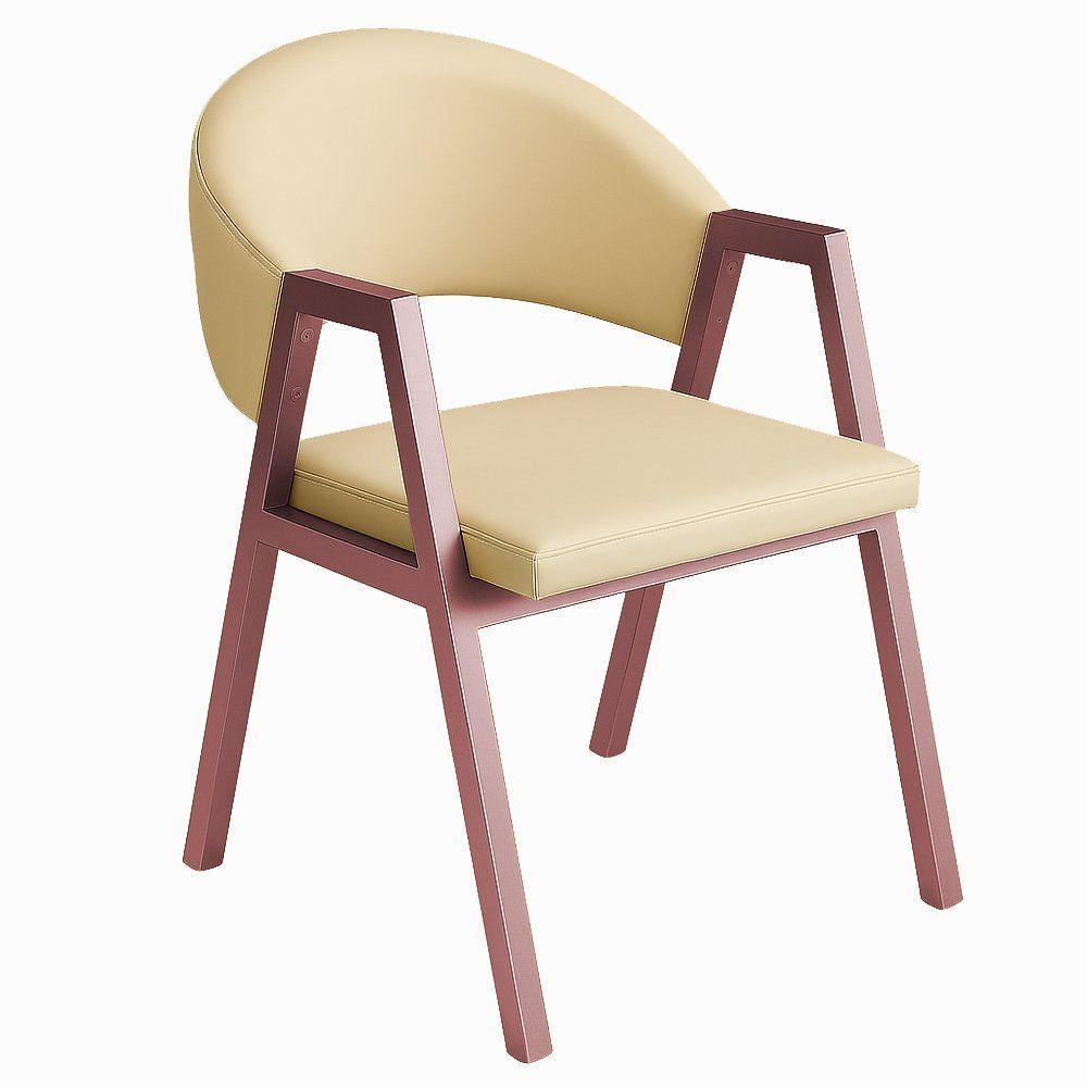 Cadeira De Jantar Antonella Corino Estilo Poltrona Com Pés Rosê - 7 Decor Bege - 1