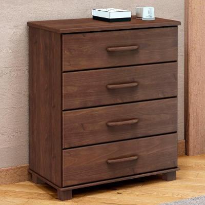 Cômoda Para Quarto 85cm 4 Gavetas Pé Madeira Eduarda Café F07 - Mpozenato