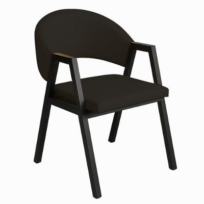 Cadeira De Jantar Antonella Corino Estilo Poltrona Com Pés Rosê - 7 Decor Preto