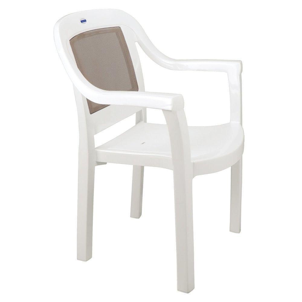 Cadeira Tramontina Miami Em Polipropileno Branco Com Tela Camurça Tramontina - 1