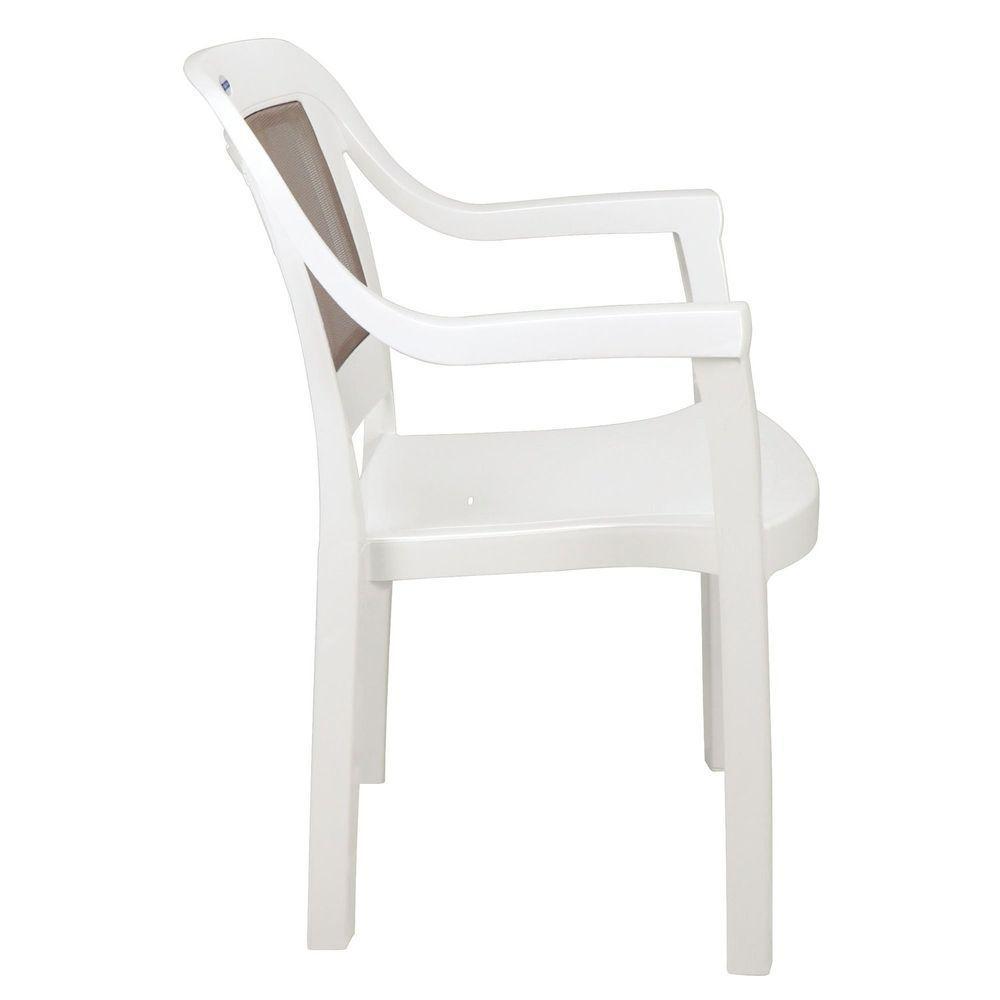 Cadeira Tramontina Miami Em Polipropileno Branco Com Tela Camurça Tramontina - 3