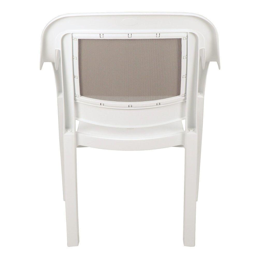 Cadeira Tramontina Miami Em Polipropileno Branco Com Tela Camurça Tramontina - 4
