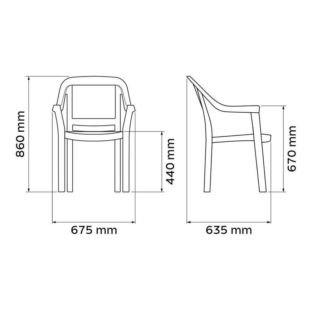 Cadeira Tramontina Miami Em Polipropileno Branco Com Tela Camurça Tramontina - 6