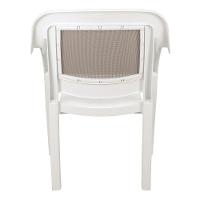 Cadeira Tramontina Miami Em Polipropileno Branco Com Tela Camurça Tramontina